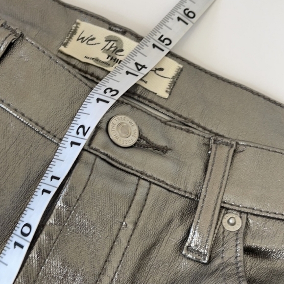 Free People Phoenix Coated Silver Metallic Jeans 30 - Picture 9 of 10